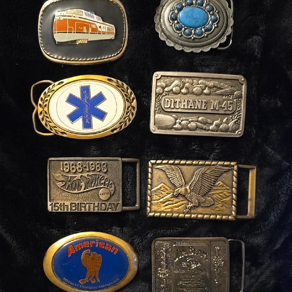Gold and Silver Belt Buckles with Intricate Designs